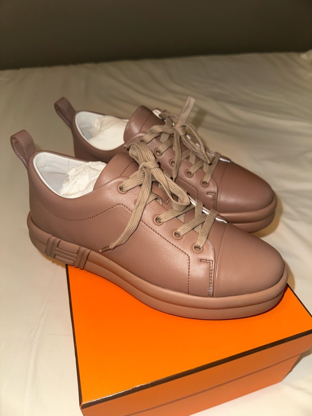 Hermes Women’s Happy Sneaker in Rose Pearle
